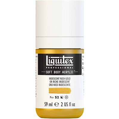 Liquitex 1959235 Professional Acrylfarbe Soft Body Künstlerfarbe in cremiger deckender Konsistenz, hohe Pigmentierung, lichtecht & alterungsbeständig, 59ml Flasche Irisierendes Sattes Gold Liquitex 1959235 Professional Acrylfarbe Soft Body Künstlerfarbe in cremiger deckender Konsistenz, hohe Pigmentierung, lichtecht & alterungsbeständig, 59ml Flasche Irisierendes Sattes Gold