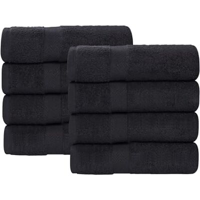 Superior Badezimmer-Accessoires weiche Baumwoll-Handtücher, 8-teiliges Handtuch, Schwarz Superior Badezimmer-Accessoires weiche Baumwoll-Handtücher, 8-teiliges Handtuch, Schwarz
