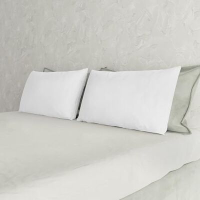Italian Bed Linen Max Color Kissenbezugspaar, 100% Baumwolle, Weiß Italian Bed Linen Max Color Kissenbezugspaar, 100% Baumwolle, Weiß