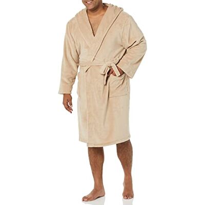 Amazon Herren Mittellanger Bademantel Plüsch, Taupe, XL-XXL Amazon Herren Mittellanger Bademantel Plüsch, Taupe, XL-XXL