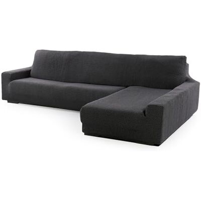 FAVERTI ® Super elastischer Bezug für Chaiselongue, langes Eckteil rechts (vorne gesehen) Modell Novele Dunkelgrau Qualitätsschutz aus Jacquard-Stoff und Baumwolle FAVERTI ® Super elastischer Bezug für Chaiselongue, langes Eckteil rechts (vorne gesehen) Modell Novele Dunkelgrau Qualitätsschutz aus Jacquard-Stoff und Baumwolle