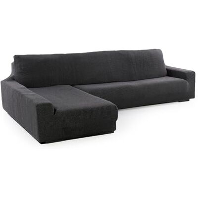 FAVERTI ® Super elastischer Bezug für Chaiselongue, langes Eckteil Links (vorn) Modell Novelle Dunkelgrau Qualitätsschutz aus Jacquard-Stoff mit Baumwollgefühl FAVERTI ® Super elastischer Bezug für Chaiselongue, langes Eckteil Links (vorn) Modell Novelle Dunkelgrau Qualitätsschutz aus Jacquard-Stoff mit Baumwollgefühl
