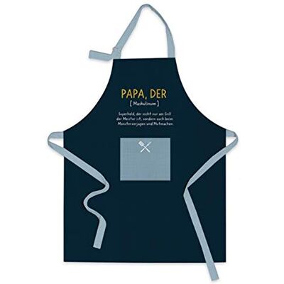 Grafik-Werkstatt Kochschürze Schürze mit lustigem Spruch Papa, Blau Grafik-Werkstatt Kochschürze Schürze mit lustigem Spruch Papa, Blau