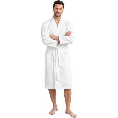 Morgenstern Bademantel Herren Leichter Waffelpique Baumwolle Fernan Leicht, weich, atmungsaktiv, Leichtbademantel mit Waffelstoffmuster für Sauna, Spa, Sport, Zuhause Morgenstern Bademantel Herren Leichter Waffelpique Baumwolle Fernan Leicht, weich, atmungsaktiv, Leichtbademantel mit Waffelstoffmuster für Sauna, Spa, Sport, Zuhause