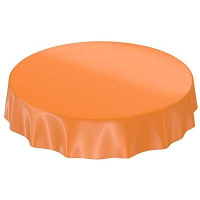 ANRO Wachstuchtischdecke Wachstuch abwaschbare Tischdecke Uni Glanz Einfarbig Orange Eingefasst Rund 120cm ANRO Wachstuchtischdecke Wachstuch abwaschbare Tischdecke Uni Glanz Einfarbig Orange Eingefasst Rund 120cm