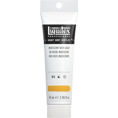 Liquitex 1045235 Professional Heavy Body Acrylfarbe in Künstlerqualität mit ausgezeichneter Lichtechtheit in buttriger Konsistenz, 59ml Tube Irisierend+D34:D35es sattes Gold Liquitex 1045235 Professional Heavy Body Acrylfarbe in Künstlerqualität mit ausgezeichneter Lichtechtheit in buttriger Konsistenz, 59ml Tube Irisierend+D34:D35es sattes Gold