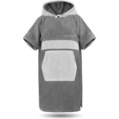 normani Baumwoll Surfer Poncho Strandponcho Handtuch-Poncho Unisex Strand Umziehhilfe geschlossener Bademantel für Damen und Herren Grau/Hellgrau L-XL normani Baumwoll Surfer Poncho Strandponcho Handtuch-Poncho Unisex Strand Umziehhilfe geschlossener Bademantel für Damen und Herren Grau/Hellgrau L-XL