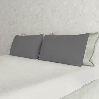 Italian Bed Linen Max Color Kissenbezugspaar, 100% Baumwolle, Rauch Italian Bed Linen Max Color Kissenbezugspaar, 100% Baumwolle, Rauch