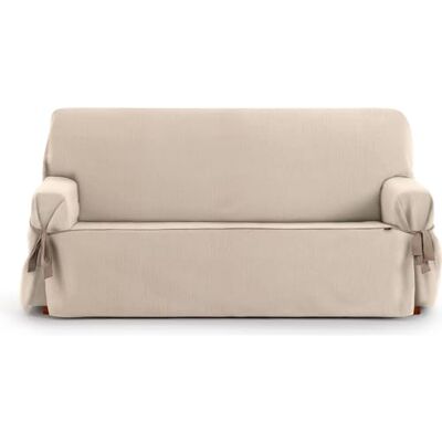 ECOMMERC3 Universal-Sofabezug für 3-Sitzer, einteiliges Design mit Bändern, Sofabezug in Naturfarben, 4-Punkt-Befestigung, Ekrü ECOMMERC3 Universal-Sofabezug für 3-Sitzer, einteiliges Design mit Bändern, Sofabezug in Naturfarben, 4-Punkt-Befestigung, Ekrü