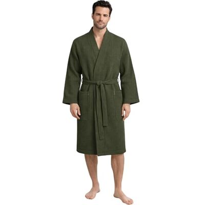 Morgenstern Bademantel Herren Leichter Waffelpique Baumwolle Fernan Leicht, weich, atmungsaktiv, Leichtbademantel mit Waffelstoffmuster für Sauna, Spa, Sport, Zuhause Morgenstern Bademantel Herren Leichter Waffelpique Baumwolle Fernan Leicht, weich, atmungsaktiv, Leichtbademantel mit Waffelstoffmuster für Sauna, Spa, Sport, Zuhause