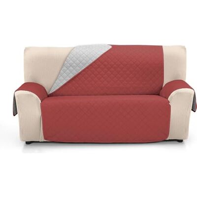 ECOMMERC3 Sofaüberwurf für 4-Sitzer, XL, sehr verstellbar, XL, wendbar, Farbe Texel/Koralle, extra weich, 100% Made in Spain ECOMMERC3 Sofaüberwurf für 4-Sitzer, XL, sehr verstellbar, XL, wendbar, Farbe Texel/Koralle, extra weich, 100% Made in Spain
