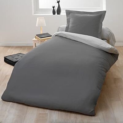 HOME LINGE PASSION Bettwäsche, 2-teilig, 140 x 200 cm, 57 Fäden/cm², Baumwolle, Dunkelgrau/Hellgrau, 2 HOME LINGE PASSION Bettwäsche, 2-teilig, 140 x 200 cm, 57 Fäden/cm², Baumwolle, Dunkelgrau/Hellgrau, 2