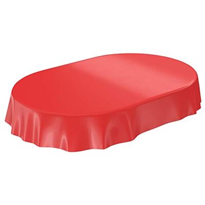 ANRO Wachstuchtischdecke Wachstuch abwaschbare Tischdecke Uni Glanz Einfarbig Rot Eingefasst Oval 140 x 200cm ANRO Wachstuchtischdecke Wachstuch abwaschbare Tischdecke Uni Glanz Einfarbig Rot Eingefasst Oval 140 x 200cm