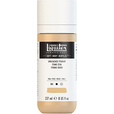Liquitex 1923434 Professional Acrylfarbe Soft Body Künstlerfarbe in cremiger deckender Konsistenz, hohe Pigmentierung, lichtecht & alterungsbeständig, 237ml Flasche Ungebleichtes Titan Liquitex 1923434 Professional Acrylfarbe Soft Body Künstlerfarbe in cremiger deckender Konsistenz, hohe Pigmentierung, lichtecht & alterungsbeständig, 237ml Flasche Ungebleichtes Titan