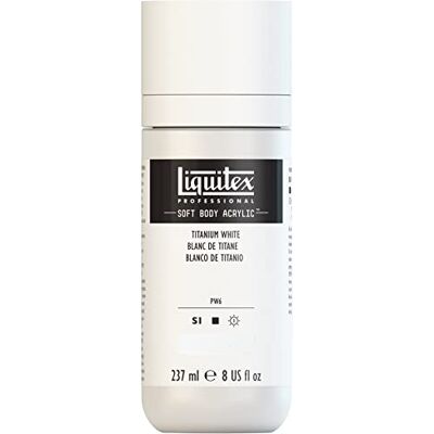 Liquitex 1923432 Professional Acrylfarbe Soft Body Künstlerfarbe in cremiger deckender Konsistenz, hohe Pigmentierung, lichtecht & alterungsbeständig, 237ml Flasche Titanweiß Liquitex 1923432 Professional Acrylfarbe Soft Body Künstlerfarbe in cremiger deckender Konsistenz, hohe Pigmentierung, lichtecht & alterungsbeständig, 237ml Flasche Titanweiß