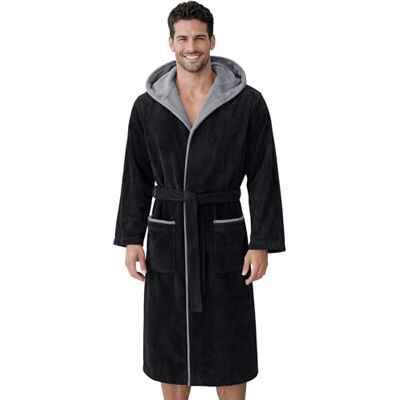 Morgenstern Bademantel Herren Frottee Baumwolle Kapuze Lang Finn Weich, saugstark, atmungsaktiv, Taschen und Bindegürtel – geprüft auf Schadstoffe, ideal für Sauna, Baden, Sport, Zuhause Morgenstern Bademantel Herren Frottee Baumwolle Kapuze Lang Finn Weich, saugstark, atmungsaktiv, Taschen und Bindegürtel – geprüft auf Schadstoffe, ideal für Sauna, Baden, Sport, Zuhause