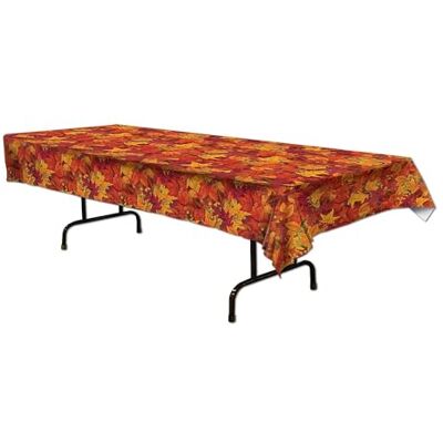 Beistle S90018AZ2, 2 Piece Fall Leaf Tablecovers, 54'' x 108'' Beistle S90018AZ2, 2 Piece Fall Leaf Tablecovers, 54'' x 108''