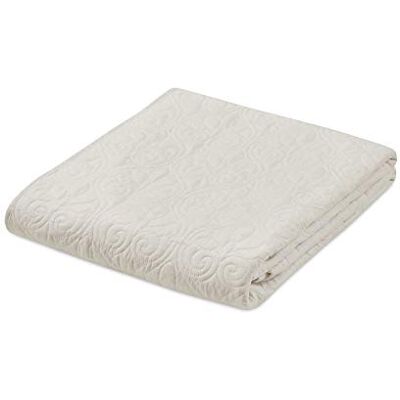 Madison Park Quebec Übergroßer gesteppter Überwurf, elfenbeinfarben, 60 x 70 cm, hochwertige weiche und gemütliche Mikrofaser mit Baumwollfüllung für Bett, Couch oder Sofa Madison Park Quebec Übergroßer gesteppter Überwurf, elfenbeinfarben, 60 x 70 cm, hochwertige weiche und gemütliche Mikrofaser mit Baumwollfüllung für Bett, Couch oder Sofa