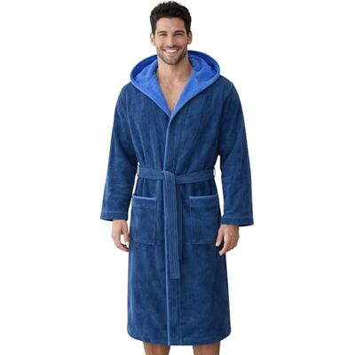 Morgenstern Bademantel Herren Frottee Baumwolle Kapuze Lang Finn Weich, saugstark, atmungsaktiv, Taschen und Bindegürtel – geprüft auf Schadstoffe, ideal für Sauna, Baden, Sport, Zuhause Morgenstern Bademantel Herren Frottee Baumwolle Kapuze Lang Finn Weich, saugstark, atmungsaktiv, Taschen und Bindegürtel – geprüft auf Schadstoffe, ideal für Sauna, Baden, Sport, Zuhause