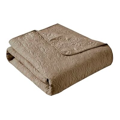 Madison Park Gesteppte Überwurfdecke, Damast-Nähte, mit Baumwolle gefüllt, ultraweich, gemütliche Bettwäsche für Wohnzimmer, Couch, Sofa, Bett, 152,4 x 177,8 cm, Paspelränder, Khaki Madison Park Gesteppte Überwurfdecke, Damast-Nähte, mit Baumwolle gefüllt, ultraweich, gemütliche Bettwäsche für Wohnzimmer, Couch, Sofa, Bett, 152,4 x 177,8 cm, Paspelränder, Khaki