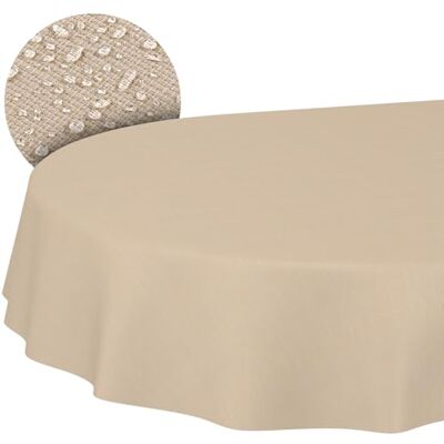 ANRO Stoff Tischdecke Textil Tischwäsche Tischtuch Baumwolle Polyester abwaschbar Uni Ornament Damast Jacquard Gewebe waschbar Beige Oval 180x140cm Schnittkante ANRO Stoff Tischdecke Textil Tischwäsche Tischtuch Baumwolle Polyester abwaschbar Uni Ornament Damast Jacquard Gewebe waschbar Beige Oval 180x140cm Schnittkante