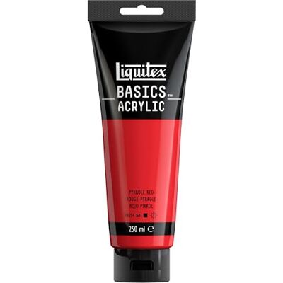 Liquitex 88700244 Basics Acrylfarbe, monopigmentierte Künstlerpigmente, lichtecht, mittlere Viskosität, Archivqualität, seidenglänzender Finish, 250ml Tube Pyrrolrot Liquitex 88700244 Basics Acrylfarbe, monopigmentierte Künstlerpigmente, lichtecht, mittlere Viskosität, Archivqualität, seidenglänzender Finish, 250ml Tube Pyrrolrot
