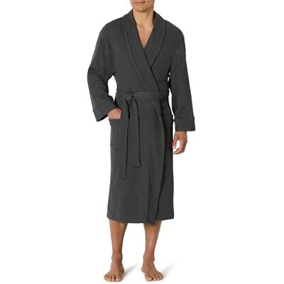 Amazon Herren Leichter Waffel-Bademantel (Erhältlich In Den Größen Schwer Und Groß), Dunkelgrau Meliert, XL-XXL Amazon Herren Leichter Waffel-Bademantel (Erhältlich In Den Größen Schwer Und Groß), Dunkelgrau Meliert, XL-XXL