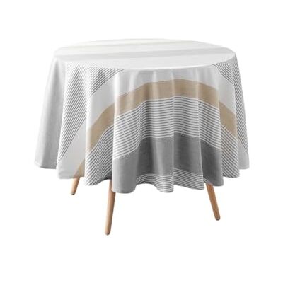 Douceur d'Intérieur , Runde Tischdecke (Ø 180 cm) Iliade, Baumwolle & Polyester gewebt, Weiß Douceur d'Intérieur , Runde Tischdecke (Ø 180 cm) Iliade, Baumwolle & Polyester gewebt, Weiß