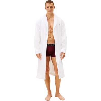 Tommy Hilfiger Herren Bademantel Towelling zum Binden, Weiß (Th Optic White), XL Tommy Hilfiger Herren Bademantel Towelling zum Binden, Weiß (Th Optic White), XL