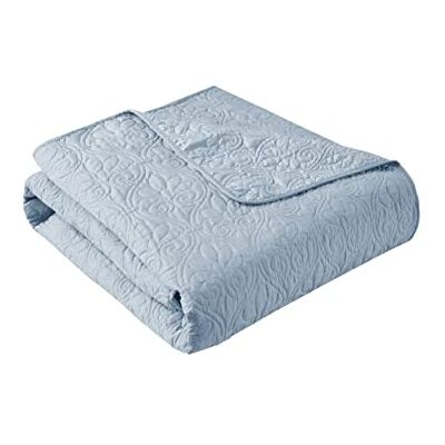 Madison Park Gesteppte Überwurfdecke, Damastnähte, mit Baumwolle gefüllt, ultraweich, gemütliche Bettwäsche für Wohnzimmer, Couch, Sofa, Bett, 152,4 x 177,8 cm, Piping Borders Blue Madison Park Gesteppte Überwurfdecke, Damastnähte, mit Baumwolle gefüllt, ultraweich, gemütliche Bettwäsche für Wohnzimmer, Couch, Sofa, Bett, 152,4 x 177,8 cm, Piping Borders Blue