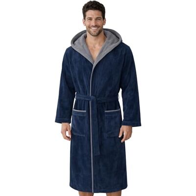 Morgenstern Bademantel Herren Frottee Baumwolle Kapuze Lang Finn Weich, saugstark, atmungsaktiv, Taschen und Bindegürtel – geprüft auf Schadstoffe, ideal für Sauna, Baden, Sport, Zuhause Morgenstern Bademantel Herren Frottee Baumwolle Kapuze Lang Finn Weich, saugstark, atmungsaktiv, Taschen und Bindegürtel – geprüft auf Schadstoffe, ideal für Sauna, Baden, Sport, Zuhause