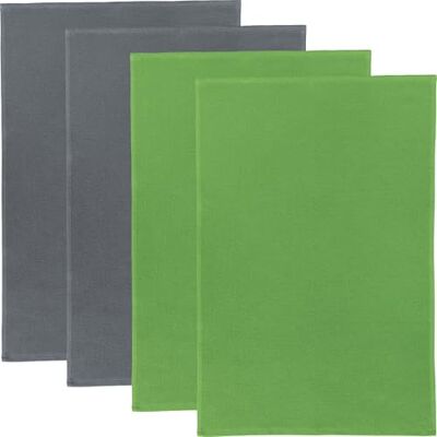 Erwin Müller Frottier-Geschirrtuch 2-farbig 4er-Pack Baumwolle grau/grün Größe 50x70 cm Erwin Müller Frottier-Geschirrtuch 2-farbig 4er-Pack Baumwolle grau/grün Größe 50x70 cm