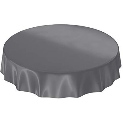 ANRO Wachstuchtischdecke Wachstuch abwaschbare Tischdecke Uni Glanz Einfarbig Anthrazit Schnittkante Rund 120cm ANRO Wachstuchtischdecke Wachstuch abwaschbare Tischdecke Uni Glanz Einfarbig Anthrazit Schnittkante Rund 120cm