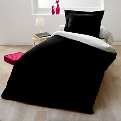 HOME LINGE PASSION Home Passion 60004 Pack 2 x 2teilig Bettbezug 57 Fäden Baumwolle schwarz/weiß 140 x 200 cm HOME LINGE PASSION Home Passion 60004 Pack 2 x 2teilig Bettbezug 57 Fäden Baumwolle schwarz/weiß 140 x 200 cm