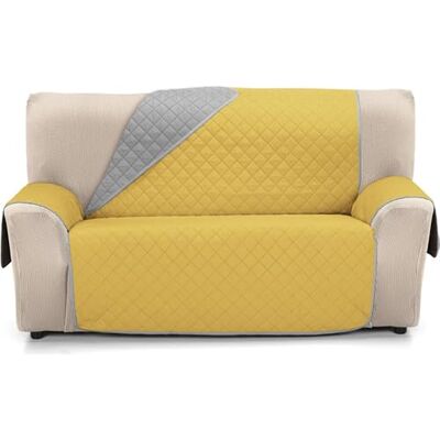 ECOMMERC3 Sofaüberwurf in Größe 4-Sitzer, sehr verstellbar, 4-Sitzer, wendbar, senffarben/perlfarben, gepolstert und extra weich, 100% Made in Spain ECOMMERC3 Sofaüberwurf in Größe 4-Sitzer, sehr verstellbar, 4-Sitzer, wendbar, senffarben/perlfarben, gepolstert und extra weich, 100% Made in Spain