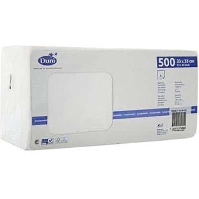 Duni Weiße Tissue-Servietten 33x33cm - 500 Stk Duni Weiße Tissue-Servietten 33x33cm - 500 Stk