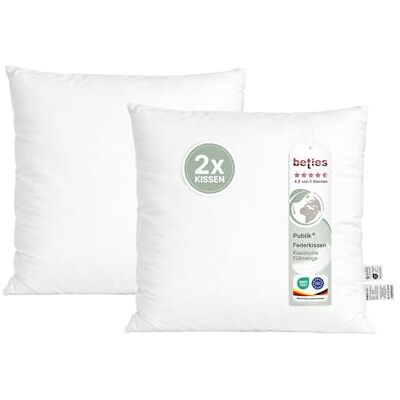 beties Publik 2erSet Feder Füllkissen 40x40 cm – 350 g Enten- & Gänsefedern – Innenkissen Inlett & Kissenfüllung – formstabil, waschbar – Sofakissen, Dekokissen & Couchkissen beties Publik 2erSet Feder Füllkissen 40x40 cm – 350 g Enten- & Gänsefedern – Innenkissen Inlett & Kissenfüllung – formstabil, waschbar – Sofakissen, Dekokissen & Couchkissen