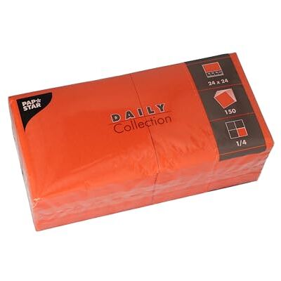 PAPSTAR , 150 Servietten "DAILY Collection" 1/4-Falz 24 cm x 24 cm nektarine PAPSTAR , 150 Servietten "DAILY Collection" 1/4-Falz 24 cm x 24 cm nektarine