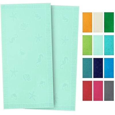 ZOLLNER Strandtuch hautfreundliches und saugstarkes Handtuch in 100x200 cm waschbar bis 60°C Baumwolle in Mint eingewebte Meerestiermotive Oeko Tex® Zertifiziert ZOLLNER Strandtuch hautfreundliches und saugstarkes Handtuch in 100x200 cm waschbar bis 60°C Baumwolle in Mint eingewebte Meerestiermotive Oeko Tex® Zertifiziert