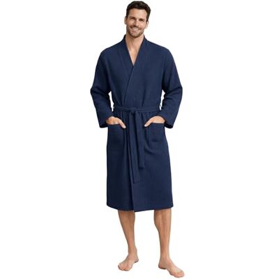 Morgenstern Bademantel Herren Leichter Waffelpique Baumwolle Fernan Leicht, weich, atmungsaktiv, Leichtbademantel mit Waffelstoffmuster für Sauna, Spa, Sport, Zuhause Morgenstern Bademantel Herren Leichter Waffelpique Baumwolle Fernan Leicht, weich, atmungsaktiv, Leichtbademantel mit Waffelstoffmuster für Sauna, Spa, Sport, Zuhause