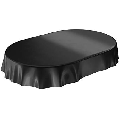 ANRO Wachstuchtischdecke Wachstuch abwaschbare Tischdecke Uni Glanz Einfarbig Schwarz Eingefasst Oval 140 x 200cm ANRO Wachstuchtischdecke Wachstuch abwaschbare Tischdecke Uni Glanz Einfarbig Schwarz Eingefasst Oval 140 x 200cm