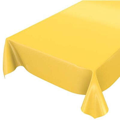 ANRO Wachstuchtischdecke Wachstuch abwaschbare Tischdecke Uni Glanz Einfarbig Gelb Schnittkante 240 x 140cm ANRO Wachstuchtischdecke Wachstuch abwaschbare Tischdecke Uni Glanz Einfarbig Gelb Schnittkante 240 x 140cm