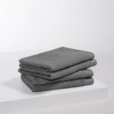 S. Oliver 4 TLG Luxus Gästehandtuch Set 30x50cm grau Frottee Weiches WC-Handtuch anthrazit 100% Baumwolle, Kleines Badtuch 600 g/m² dick, OEKO-TEX® & Aufhänger, 4-teilig, waschbar S. Oliver 4 TLG Luxus Gästehandtuch Set 30x50cm grau Frottee Weiches WC-Handtuch anthrazit 100% Baumwolle, Kleines Badtuch 600 g/m² dick, OEKO-TEX® & Aufhänger, 4-teilig, waschbar