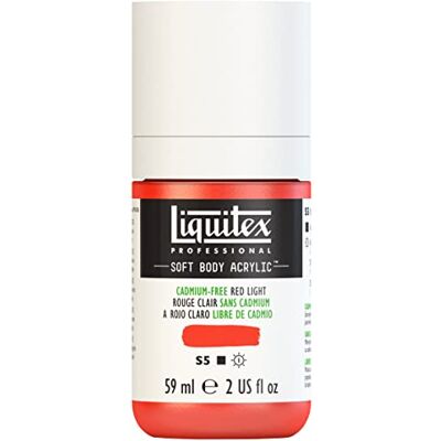 Liquitex 1959893 Professional Acrylfarbe Soft Body Künstlerfarbe in cremiger deckender Konsistenz, hohe Pigmentierung, lichtecht & alterungsbeständig, 59ml Flasche Kadmiumfrei Rot Hell Liquitex 1959893 Professional Acrylfarbe Soft Body Künstlerfarbe in cremiger deckender Konsistenz, hohe Pigmentierung, lichtecht & alterungsbeständig, 59ml Flasche Kadmiumfrei Rot Hell