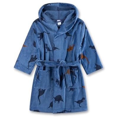 Sanetta Jungen-Bademantel – Blau Dino-Design Baumwoll-Mix Mit Kapuze & Gürtel Sanetta Jungen-Bademantel – Blau Dino-Design Baumwoll-Mix Mit Kapuze & Gürtel
