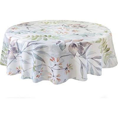 Benson Mills Auslaufsichere Tischdecke Tischtuch Abwaschbar für den Innen- und Außenbereich, für runde Tische, Picknick-/Terrassentischdecken (177,8 cm, rund, Botanica) Benson Mills Auslaufsichere Tischdecke Tischtuch Abwaschbar für den Innen- und Außenbereich, für runde Tische, Picknick-/Terrassentischdecken (177,8 cm, rund, Botanica)