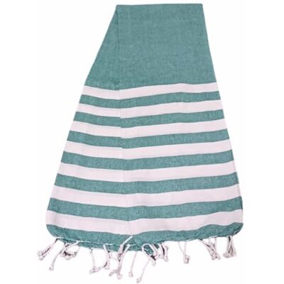 Atout Ciel Strandtuch, Fouta, gestreift, mit Fransen, 90 x 180 cm, grün Atout Ciel Strandtuch, Fouta, gestreift, mit Fransen, 90 x 180 cm, grün