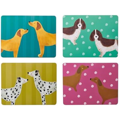 Creative Dog Print Set mit 4 rechteckigen Tischsets mit Korkrückseite Hitzebeständiger, schmutzabweisender Oberflächenschutz bis 120 °C Luxuriös lackierte Oberfläche Leicht abwischbar Creative Dog Print Set mit 4 rechteckigen Tischsets mit Korkrückseite Hitzebeständiger, schmutzabweisender Oberflächenschutz bis 120 °C Luxuriös lackierte Oberfläche Leicht abwischbar