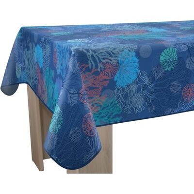 Le linge de Jules Tischdecke, schmutzabweisend, Koralle, rechteckig, 150 x 240 cm, Korallenrot und Blau Le linge de Jules Tischdecke, schmutzabweisend, Koralle, rechteckig, 150 x 240 cm, Korallenrot und Blau