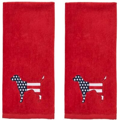 SKL Home by Saturday Knight Ltd. Handtuch, Motiv Hundehund, Rot, Weiß und Blau, 2 Stück SKL Home by Saturday Knight Ltd. Handtuch, Motiv Hundehund, Rot, Weiß und Blau, 2 Stück